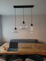 3-Light Linear Pendant with Clear Glass Shades