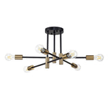 6/8 Light Black Sputnik Semi Flush Mount
