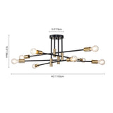 6/8 Light Black Sputnik Semi Flush Mount