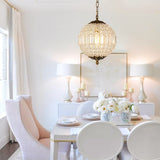 French Modern Crystal Orb Chandelier