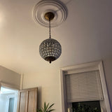 French Modern Crystal Orb Chandelier