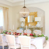 French Modern Crystal Orb Chandelier