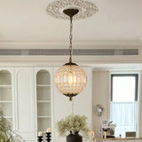French Modern Crystal Orb Chandelier