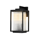 IP23 Striped Glass Lantern Outdoor Wall Sconce