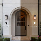 IP23 Striped Glass Lantern Outdoor Wall Sconce