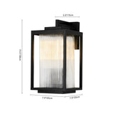 IP23 Striped Glass Lantern Outdoor Wall Sconce