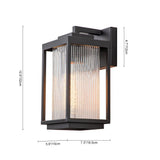IP23 Striped Glass Lantern Outdoor Wall Sconce