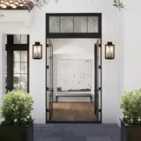 IP23 Striped Glass Lantern Outdoor Wall Sconce