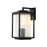 IP23 Striped Glass Lantern Outdoor Wall Sconce