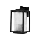 IP23 Striped Glass Lantern Outdoor Wall Sconce