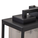 IP23 Striped Glass Lantern Outdoor Wall Sconce