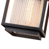 IP23 Striped Glass Lantern Outdoor Wall Sconce