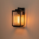 IP23 Striped Glass Lantern Outdoor Wall Sconce