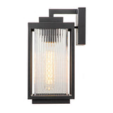 IP23 Striped Glass Lantern Outdoor Wall Sconce