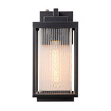 IP23 Striped Glass Lantern Outdoor Wall Sconce