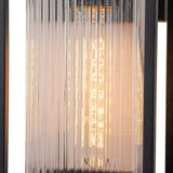 IP23 Striped Glass Lantern Outdoor Wall Sconce